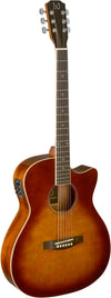 BES-ACE DCB Dark cherryburst acoustic-electric auditorium guitar with solid spruce top, Bessie series J.N Guitars