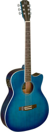 BES-ACE TBB Transparent blueburst acoustic-electric auditorium guitar with solid spruce top, Bessie series J.N Guitars