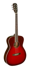 BES-A TRB Transparent redburst acoustic auditorium guitar with solid spruce top, Bessie series J.N Guitars