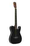 EW3000CBK 4/4 cutaway electric folk guitar with solid spruce body, black J.N Guitars